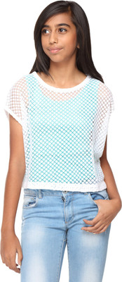 

GENZEE Girls Casual Cotton Crop Top(White, Pack of 1