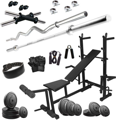 

KRX 105 KG COMBO 36-WB With 8 in 1 Multipurpose Bench, Home Gym Kit