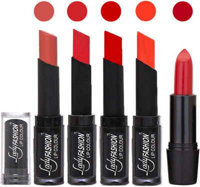 

Lady Fashion Professional New Soft Creme Matte Long Lasting Lipstick Combo With Rhythm 5 Modern Shades Combo 07(Nude, Orange, Tametto Red, Brick Orange)