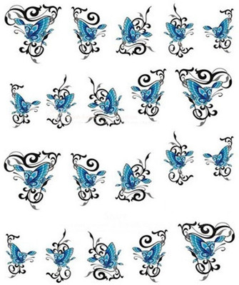 

Azzuro Manicure Water Transfer Nail Art Decals Stickers(Blue)
