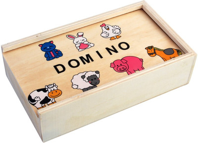 

Trinkets & More Wooden Dominos Game Set | Farm Animal Theme Puzzles | Educational Toys Kids 2+ Years(1 Pieces)