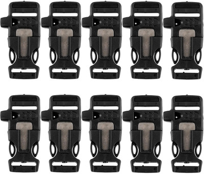 

Futaba 10mm Curved Side Release Buckles Curved Clasp Strap Webbing - Pack of Ten Luggage Strap(Black)