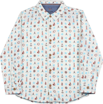 

Allen Solly Junior Boys Printed Casual White Shirt, Off white