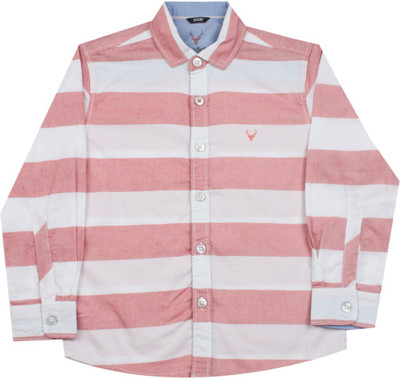 

Allen Solly Junior Boys Striped Casual Red Shirt, Red striper