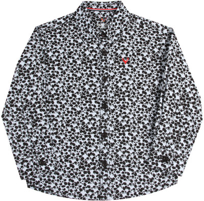 

Allen Solly Junior Boys Printed Casual Black Shirt, Off white