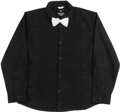 

Allen Solly Junior Boys Self Design Casual Black Shirt
