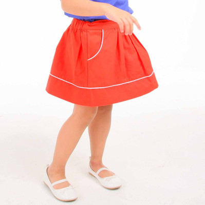 

Cherry Crumble California Solid Girls Pleated Red Skirt, Blood red