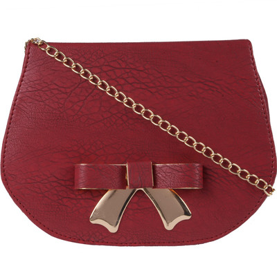 

Fristo Women Casual Maroon PU Sling Bag