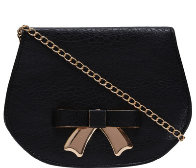 

Fristo Women Evening/Party Black PU Sling Bag