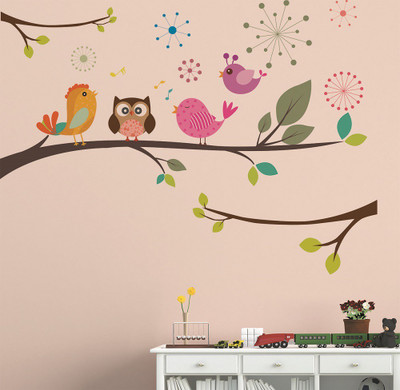 Littlebuds 130 cm Birds Removable Sticker(Pack of 1)