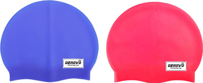 

DeNovo Imported (Set of 2) Swimming Cap(Multicolor, Pack of 2), Blue;red