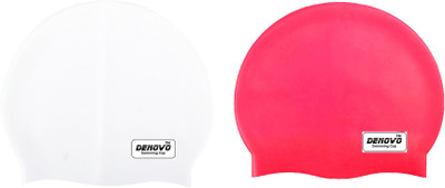 

DeNovo Imported (Set of 2) Swimming Cap(Multicolor, Pack of 2), Red;white