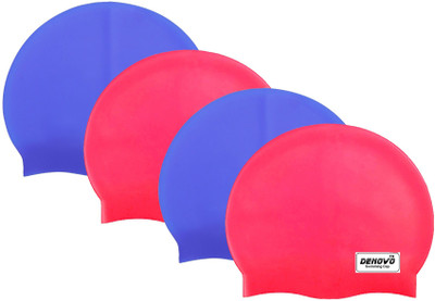 

DeNovo Imported (Set of 4) Swimming Cap(Multicolor, Pack of 4), Blue;red