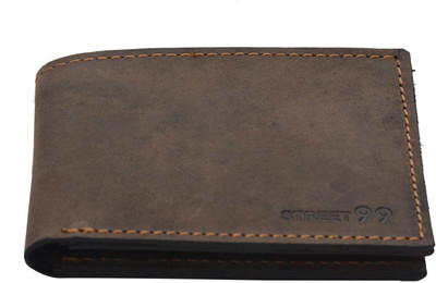 

STREET 99 Men Brown Genuine Leather Wallet(6 Card Slots)