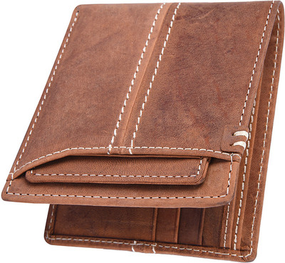 

Accezory Men Brown Genuine Leather Wallet(6 Card Slots)