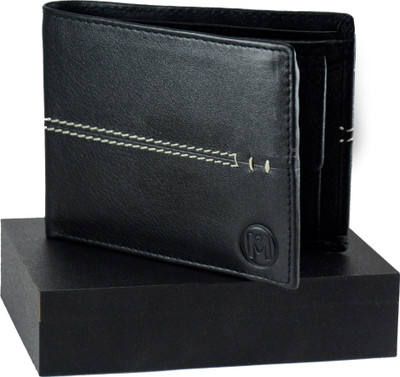 

Mansome Men Black, White Genuine Leather Wallet(5 Card Slots)