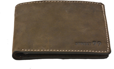 

STREET 99 Men Green Genuine Leather Wallet(8 Card Slots)