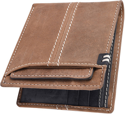 

Accezory Men Tan Genuine Leather Wallet(6 Card Slots), Tan;blue