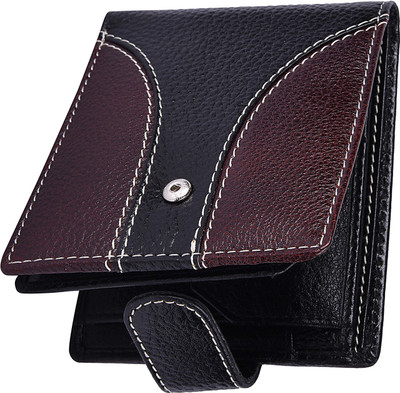 

Accezory Men Black Genuine Leather Wallet(9 Card Slots), Black;brown1
