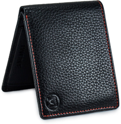 

Mansome Men Black, Red Genuine Leather Wallet(5 Card Slots)