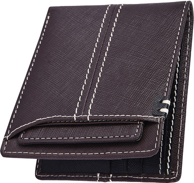 

Accezory Men Brown Genuine Leather Wallet(6 Card Slots), Brown;black