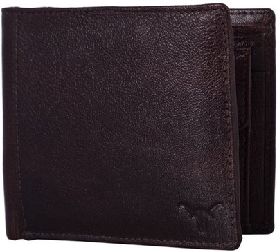 

Hidekraft Men Brown Genuine Leather Wallet(5 Card Slots)