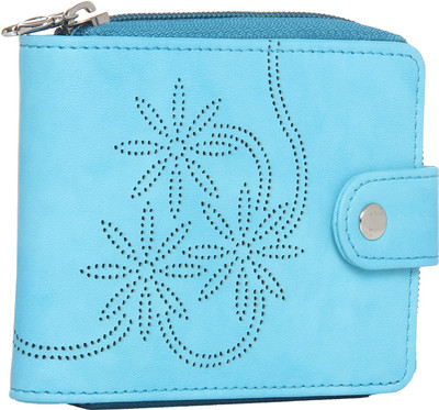 

Butterflies Women Blue Artificial Leather Wallet(10 Card Slots), Sky blue