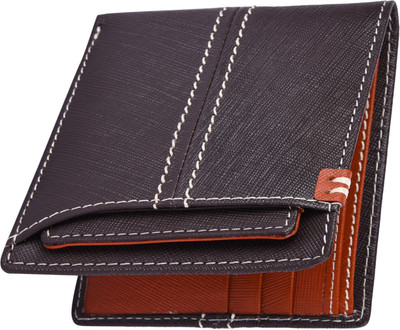 

Accezory Men Brown Genuine Leather Wallet(6 Card Slots), Brown;tan