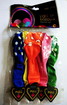 

PartyballoonsHK Printed Polka Dot Led Balloon(Multicolor, Pack of 1)