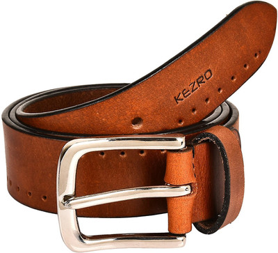 

KEZRO Men Casual Brown Genuine Leather Belt