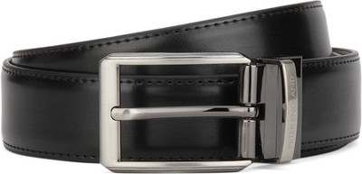 

Peter England Men Formal Black Artificial Leather Reversible Belt, Black/brown