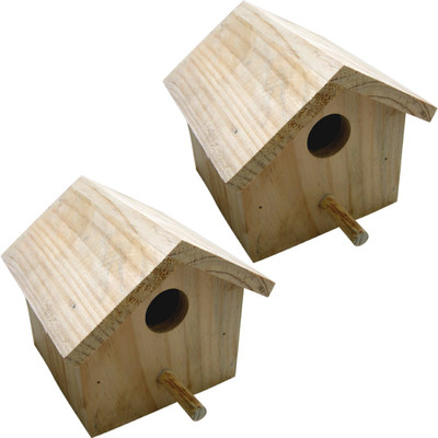 

Birdhousebuilder NB0015 House Sparrow Nest Box Set of 2 Bird House(Wall Mounting, Tree Mounting, Free Standing)