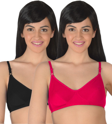 Selfcare Women's Full Coverage Non Padded Bra(Pink, Black) available at flipkart for Rs.349