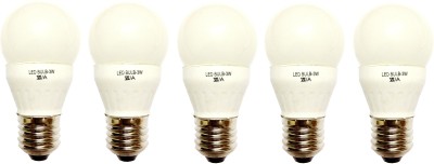 Origin 3 W Round E27 LED Bulb(Yellow, Pack of 5)