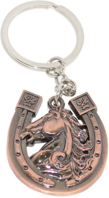 

Aura Horse With Horse Shoe Naal Goodluck Locking Key Chain(Brown)