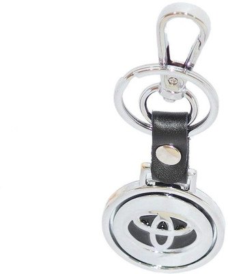 

Aura Imported Metal & Leather Revolving Logo Toyota Locking Key Chain(Silver, Black)