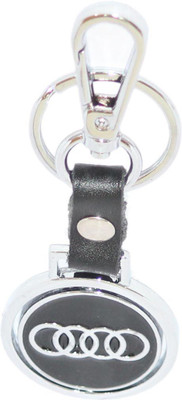 

Aura Imported Metal & Leather Revolving Logo Audi Locking Key Chain(Silver, Black)
