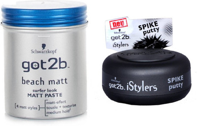 

Schwarzkopf Beach Matt, Spiky Putty(Set of 2)