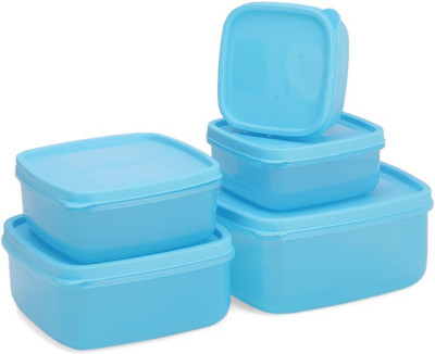 

MasterCook Square - 200 ml, 330 ml, 500 ml, 780 ml, 1350 ml Plastic Food Storage(Pack of 5, Blue)