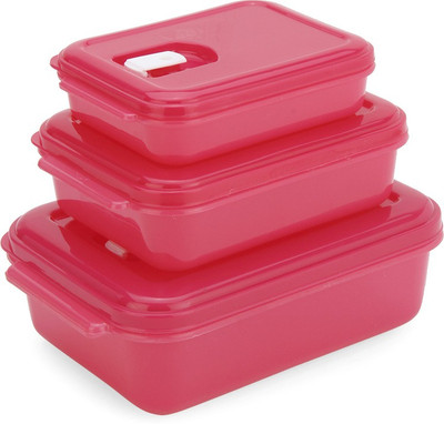 

MasterCook Microclip - 350 ml, 750 ml, 1450 ml Plastic Food Storage(Pack of 3, Pink)