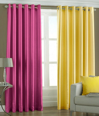 

Panipat Textile Hub 213 cm (7 ft) Polyester Door Curtain (Pack Of 2)(Plain, Purple, Yellow)