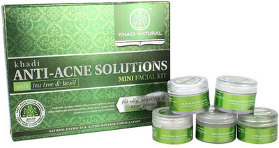 

Khadi Natural Anti-Acne Solutions Mini Facial Kit With Tea Tree & Basil 75 g(Set of 5)