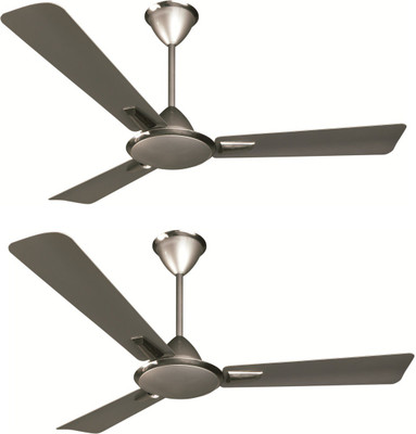

Crompton Aura Prime Anti Dust Pack of 2 3 Blade Ceiling Fan(Titanium, Pack of 2), Grey