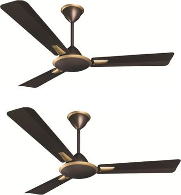 Crompton Aura Prime Anti Dust Pack of 2 3 Blade Ceiling Fan(Chicory, Pack of 2), Brown