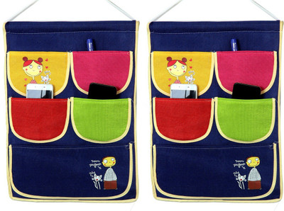 

FULLHOUZ Fabric 5 Pocket Hanging Stationery Organizer( )