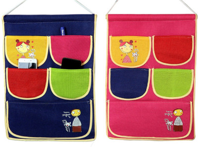 

FULLHOUZ Fabric 5 Pocket Hanging Stationery Organizer( )