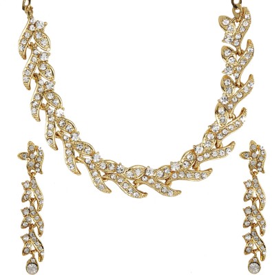 Jewels Capital Alloy Gold-plated Gold, White Jewellery Set(Pack of 1)