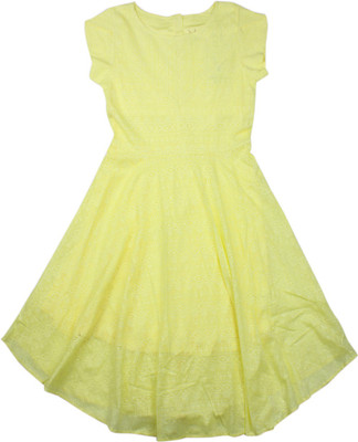 

Allen Solly Junior Girls Casual Dress(Yellow, Cap Sleeve, Limelight