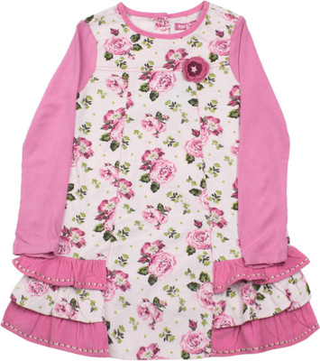 

NautiNati Girls Casual Dress(Pink, Full Sleeve, Lilac