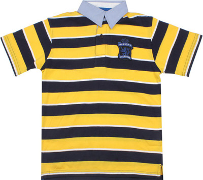 612 League Boys Striped T Shirt(Yellow, Pack of 1